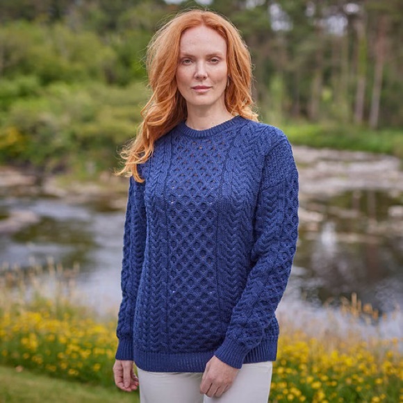 The Irish Store Sweaters - Traditional Crew Neck Aran Sweater